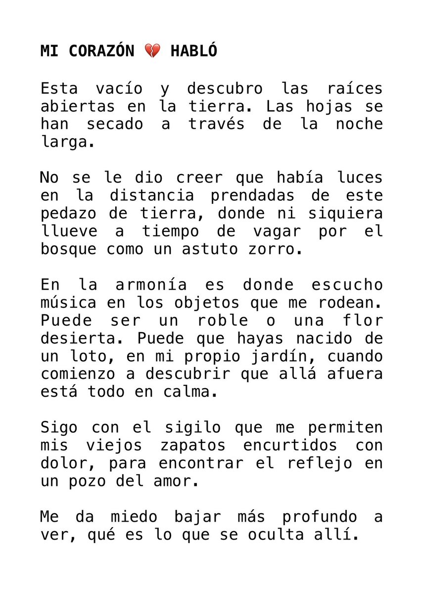 ionztomo16's tweet photo. MI CORAZÓN 💔 HABLÓ ~ Juan Gago (c)
#corazonesdecristal #doloryamor #creer #poesiaencendida #escribir https://t.co/Ln5XASO49w