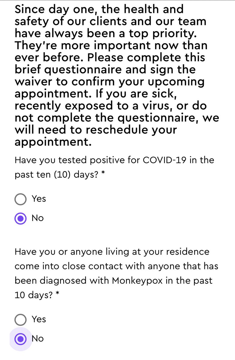 kateyyan's tweet photo. First time getting asked about monkeypox on a health screening questionnaire https://t.co/SsUvV4nG4j