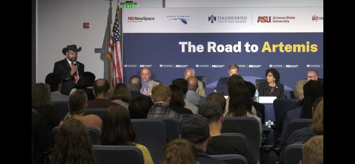 jomattisson's tweet photo. Humans are going back to the moon!
Thank you @deankhagram for the invitation to this unprecedented panel on the upcoming Artemis 1 mission with the Orion capsule to the moon. A new chapter on Space Commercialization has opened up.
@Thunderbird #spacecommercialization #space #f https://t.co/84szfL3lUu