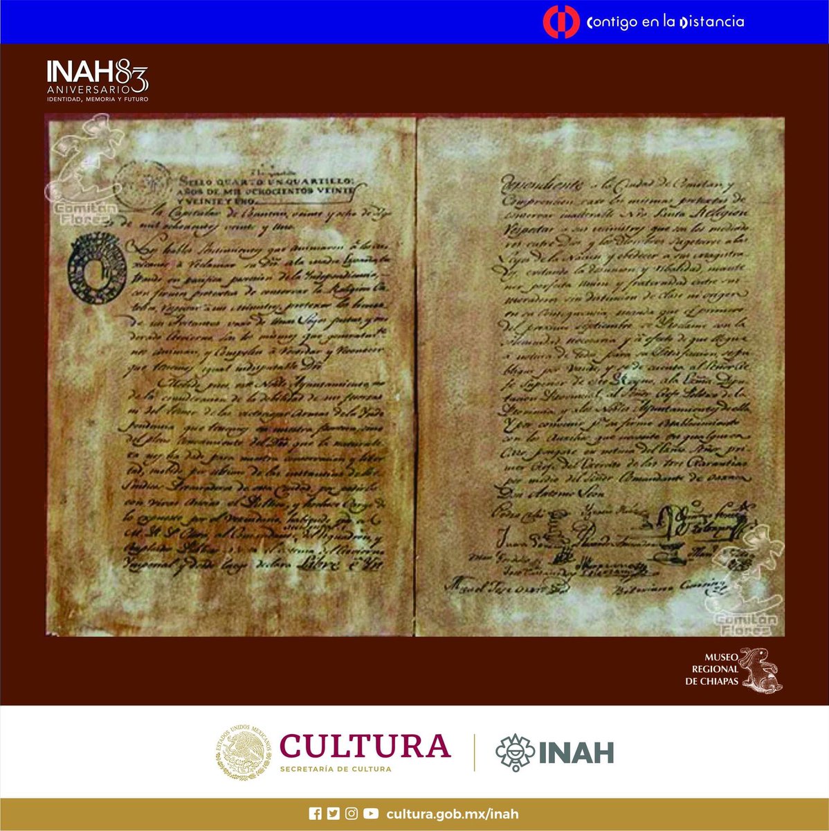 El 28 de agosto de 1821, en  Santa María de Comitán en el Templo de San Sebastián, Fray Matías de Córdova hace el llamado de todas las provincias a la libertad y se firmó el acta de Independencia y dio inicio a la incorporación de Chiapas al Imperio Mexicano.