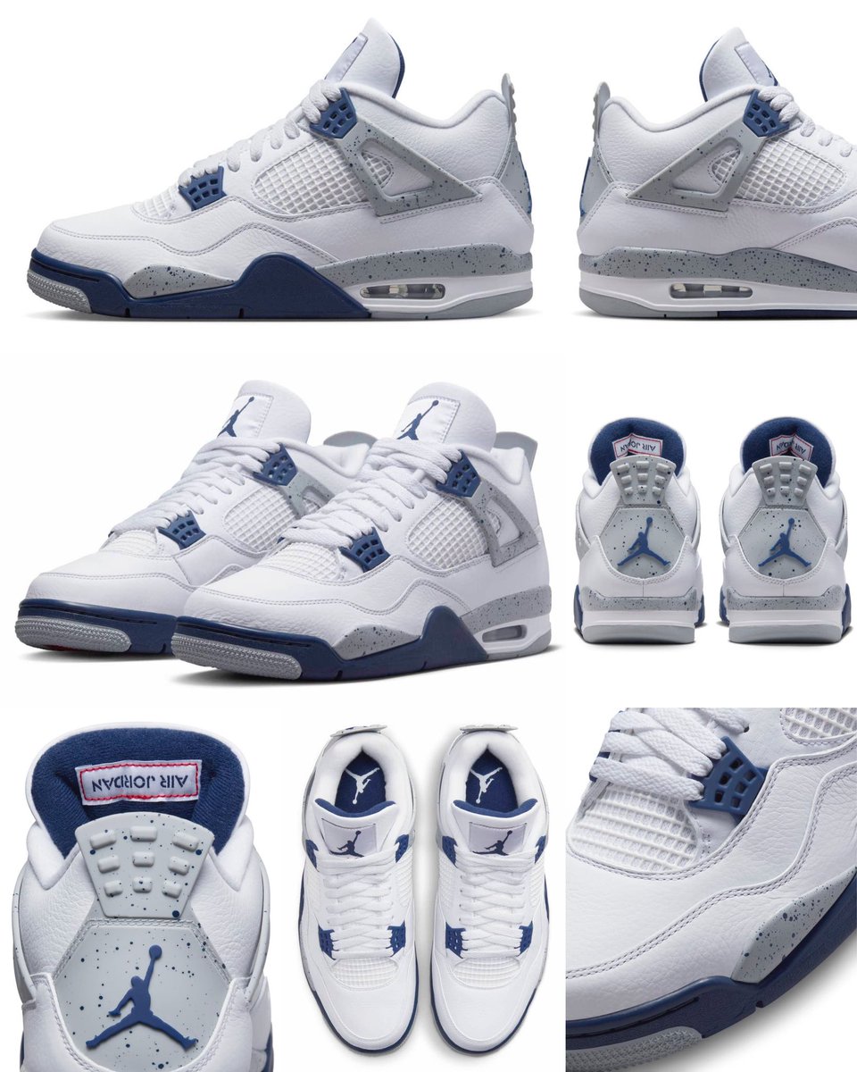 zSneakerHeadz's tweet photo. 2022 “White/Navy” Air Jordan 4 has been pushed back to October 29th. 🌊 https://t.co/0KaZ2HuWKB