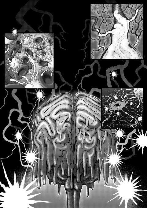 お薬で脳みそどろどろ…💕
このページ描くのに日曜の昼から今までかかった…
漫画家って本当に凄い 