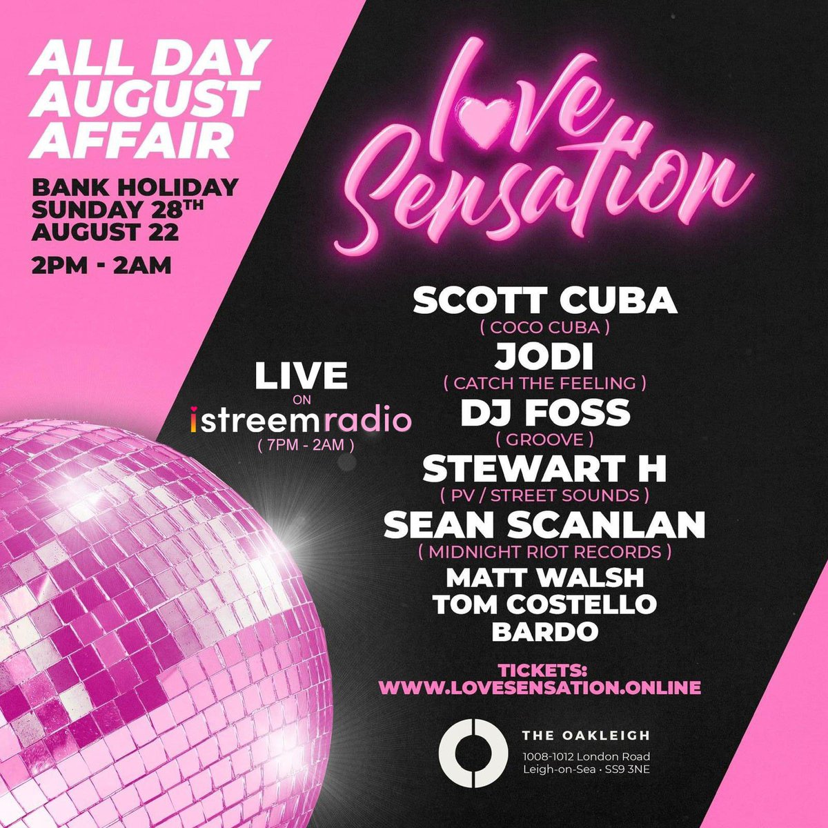 istreem radio (@istreemradio) on Twitter photo WE ARE LIVE from Love Sensation <a href="/TheOakleigh/">The Oakleigh</a> in #leighonsea #essex all night long 🙌🙌🙌
Raise the vibration and get dancing round you’re living room
Tweet <a href="/seanscanlan1/">Sean Scanlan</a> for shout outs #feelthelove WE ARE LIVE from Love Sensation <a href="/TheOakleigh/">The Oakleigh</a> in #leighonsea #essex all night long 🙌🙌🙌
Raise the vibration and get dancing round you’re living room
Tweet <a href="/seanscanlan1/">Sean Scanlan</a> for shout outs #feelthelove