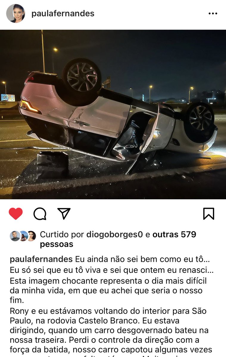 zzete13's tweet photo. “27/08/2022” o dia em que eu renasci “ Obrigado, Deus por esse livramento 😭😭😭😭 fica bem, Paula Fernandes 🙏🏻🙏🏻💖 https://t.co/9eSImNskdk