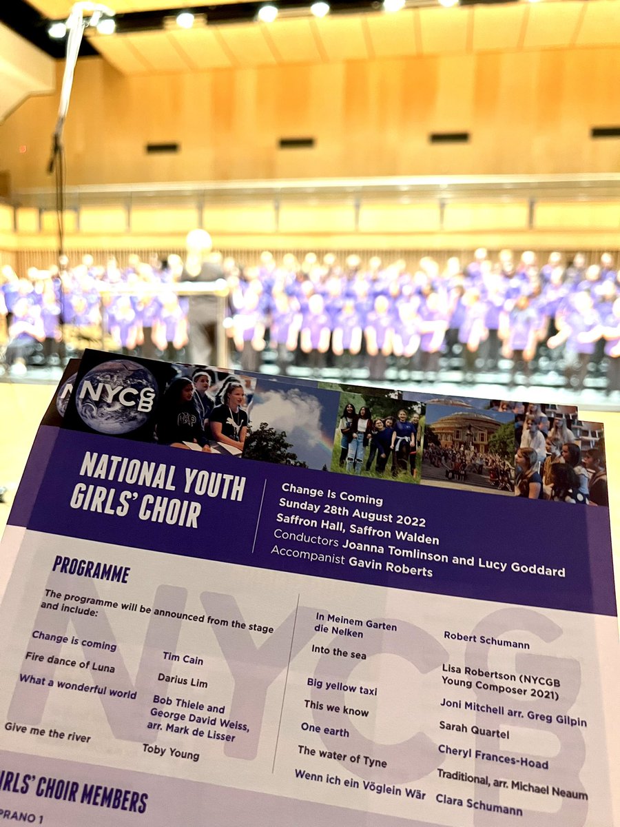 Final day @nycgb Summer 2022 season. Incredible performance @SaffronHallSW National Youth Girls’ Choir 👏 Congratulations to our talented singers, @joannaconductor & staff! Inspiring 🌍 programme incl. @Lisa__Robertson @NYCGBcomposers @theothertoby @CherylHoad #ChangeIsComing