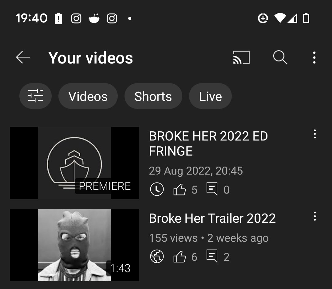 SteelHarbourPro's tweet photo. SURPRISE!! ONE LAST CHANCE! Watch 'Broke Her'' when it premiers at 8:45pm tonight. Head to the linktree and use the link to watch the show. This won't be here forever so be quick! 
#edfringe #steelharbour #theatre #fringe #Brokeher #Fringefest #Horror #SHP
https://t.co/b662oveTWd https://t.co/CeNLITCSnv