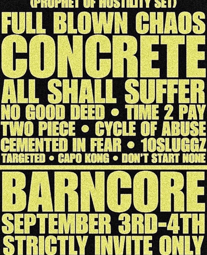 Cementedinfear's tweet photo. We finally made a twitter. Our next show is this absolute knuckle dragger. Invite only https://t.co/faXgPJygXg