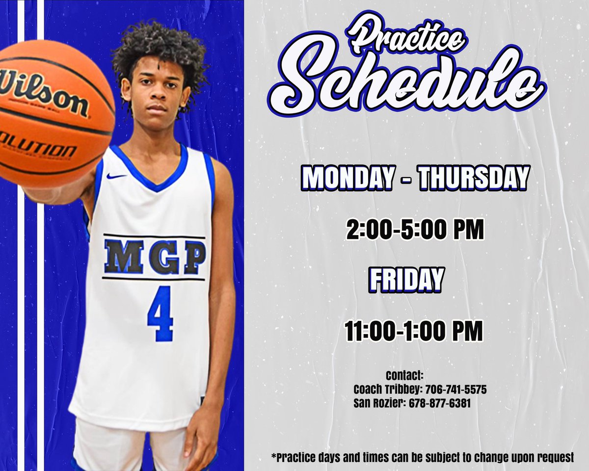 Middle Georgia Prep (@middle_prep) on Twitter photo 🚨COLLEGE COACHES 🚨
Here’s our practice schedule for this fall.
📍419 College Dr. Barnesville, GA 30204
If you have any questions please reach out to <a href="/Coach_Tribbey/">Aaron Tribbey</a> or <a href="/SanRozier/">San Rozier</a> 🚨COLLEGE COACHES 🚨
Here’s our practice schedule for this fall.
📍419 College Dr. Barnesville, GA 30204
If you have any questions please reach out to <a href="/Coach_Tribbey/">Aaron Tribbey</a> or <a href="/SanRozier/">San Rozier</a>