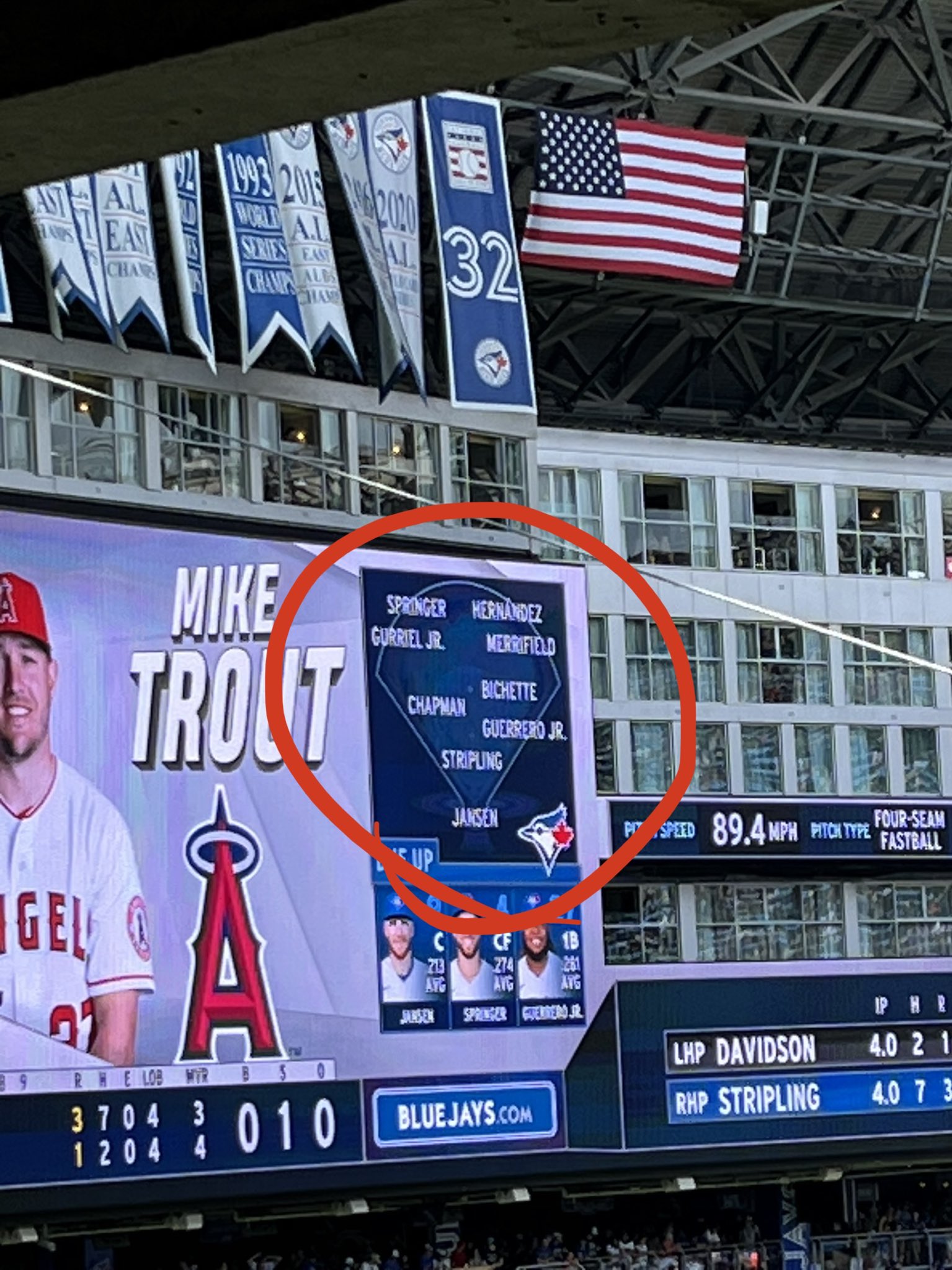 Jeff Fletcher on Twitter "The scoreboard here adjusts the names for