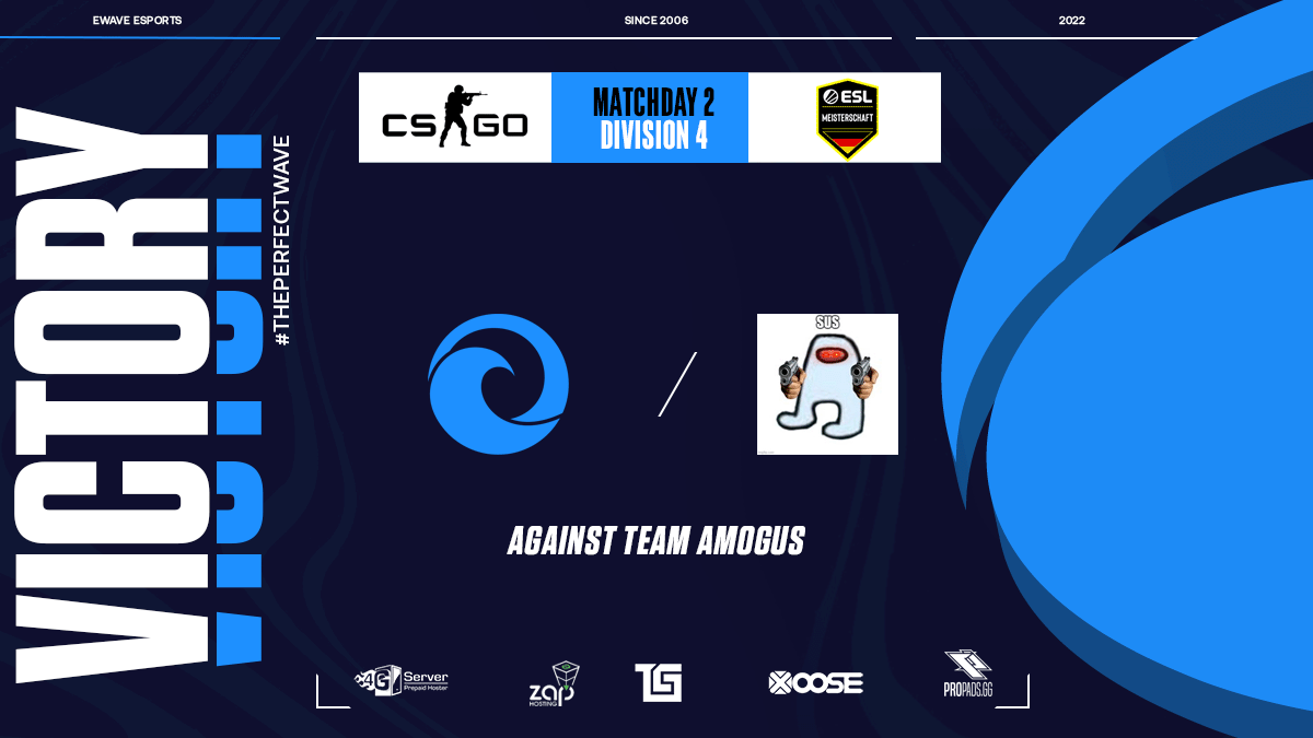 🔥🌊CSGO GAMEDAY🌊🔥

Heute liessen unsere CSGO Boys nicht anbrennen💪. GGWP #AMOGUS!

👤<a href="/aNtrex_cs/">aNtrex</a> 
👤<a href="/Myschoocs/">Andreas Rändler</a> 
👤<a href="/Merka_cs/">Alex</a> 
👤<a href="/killtecyo/">killtec-</a> 
👤<a href="/swizZishere/">swizz</a> 

🏆#ESLMeisterschaft Spieltag #2
⏹️ 2-0
🆚#AMOGUS

Partner: #TGS @4GServer <a href="/zaphosting/">ZAP-Hosting</a> <a href="/XOOSEtweet/">XOOSE.de</a> <a href="/propads_gg/">propads.gg</a>