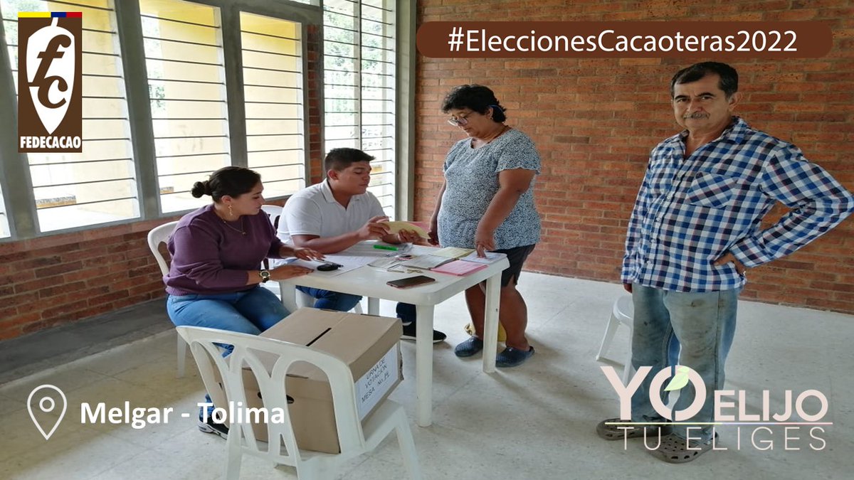 fedecacao's tweet photo. Continuamos con nuestro proceso electoral desde Fortul-Arauca, Melgar-Tolima, Chima-Santander y Dorado- Meta Importante participación por parte de los cacaocultores en las presentes 
 #EleccionesCacaoteras2022 https://t.co/SkFpYQH1GG