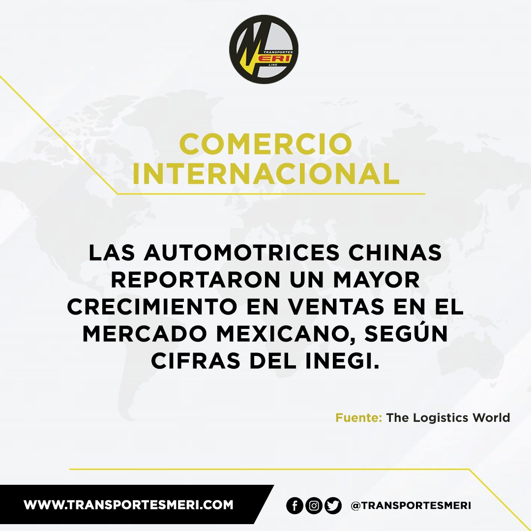 TransportesMeri's tweet photo. México es de las naciones en donde algunos productos abonan de manera significativa al comercio internacional chino. ✈️

De enero a julio de este año se importaron 86 mil 738 vehículos de China, según cifras del Instituto Nacional de Estadística y Geografía (Inegi).👈 https://t.co/1EPho3b24o