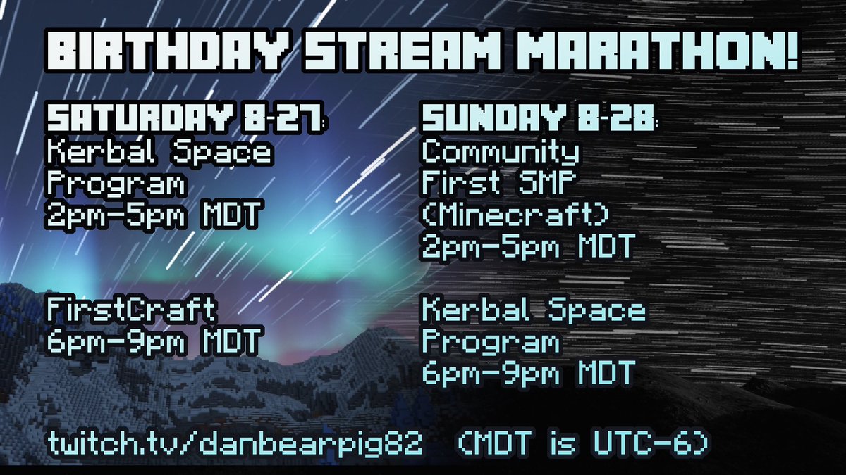 Danbearpig2's tweet photo. Birthday stream marathon day two let’s go! Going live on the Community First SMP to tackle the Deep Dark with my noob gear! If you’re in the @FirstCraftSMP discord you can be white-listed and join! See you at 2pm MDT (UTC-6)!

https://t.co/3wtx3ZYnGM https://t.co/A5NLg9JYvs