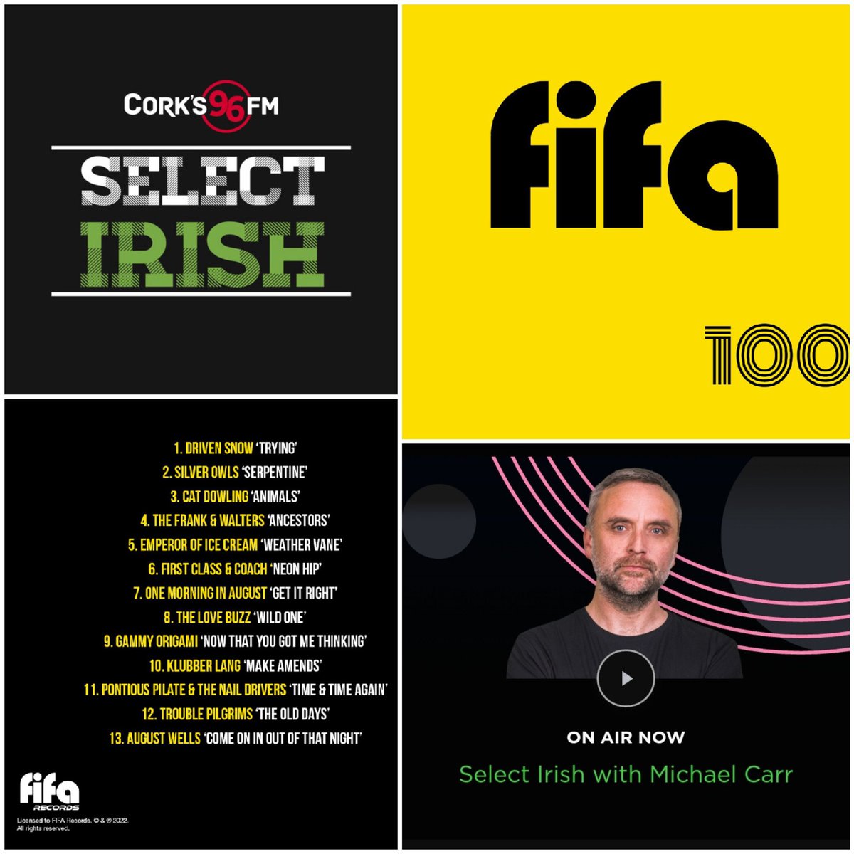 KlubberM's tweet photo. Great interview by @Michael_Carr23 with @Eddiekielycork &amp; Ashley from @corkfifa on @Corks96FM tonight. Delighted ‘Make Amends’ got played with other #fifa100 album acts. 
Congrats to FIFA on hitting 100 releases. Delighted to be part of it. https://t.co/f2b21CCRSv
