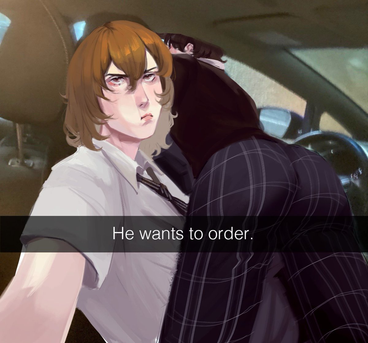 franklyshane's tweet photo. what did he order? 

#shuake #persona5 https://t.co/WvZ1K6QNfO
