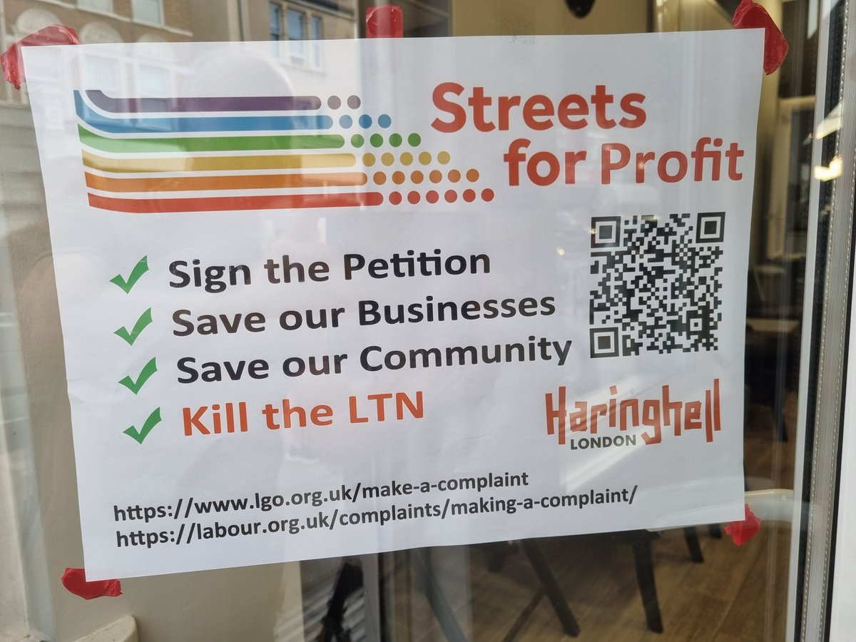 1gnatius's tweet photo. @HaringeyCyclist @HaringeyLiving @mikehakata Just took a walk to Myddleton Road. All the shops have this sign on their window. They don't want the LTN. https://t.co/xkdY7dCTMh