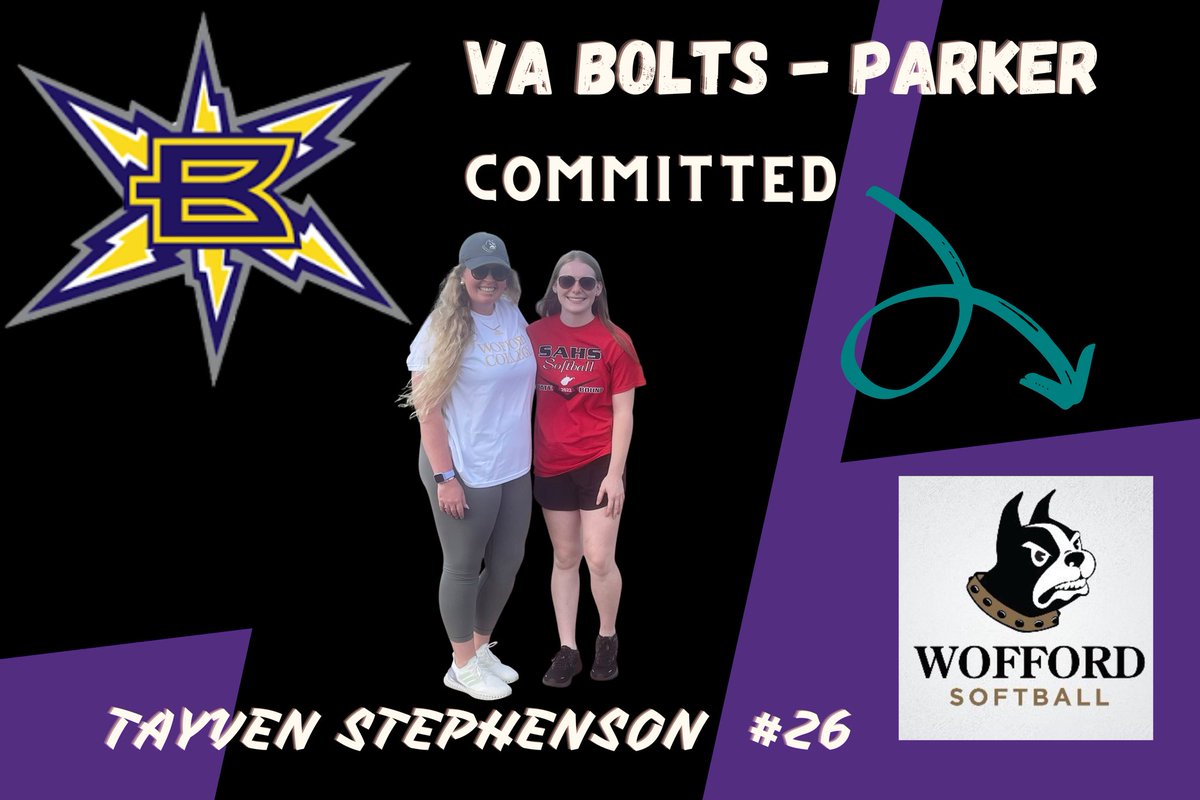 VA Thunderbolts Parker (@vaboltsparker) on Twitter photo 🥳 So excited & proud of our girl <a href="/Tayven26/">Tayven Stephenson</a> on her commitment to <a href="/WoffordSoftball/">Wofford Softball</a>! Let’s goooo!! ⚡️💜 🥳 So excited & proud of our girl <a href="/Tayven26/">Tayven Stephenson</a> on her commitment to <a href="/WoffordSoftball/">Wofford Softball</a>! Let’s goooo!! ⚡️💜