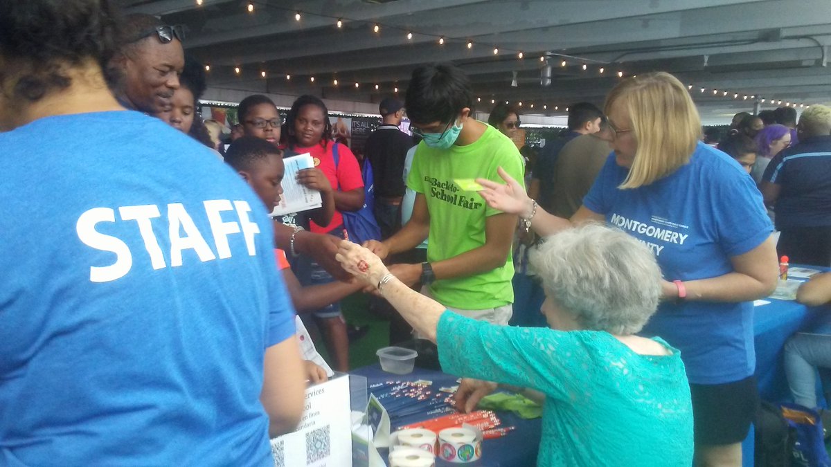 WormleyMary's tweet photo. Pencils, bookmarks, tattoos, stickers, MCPS online resource lists -- so many excellent, popular giveaways at the MCPS Back-to-School Fair! Congratulations to all! @MCPSSLMP @MCEMSAonline @MCPS @katieleedy @VictoriaTeresko @nccbulldogmedia https://t.co/BLsLfWvWzU