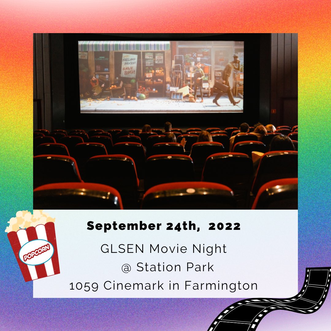 Mark your calendar for September 24th at 5pm. GLSEN is hosting MOVIE NIGHT for students, GSAs, the community where we will showcase the winners of our a video contest and then watch a movie, all at Station Park (1059 Cinemark in Farmington). #GSA #lgbtutah #UtahGSA