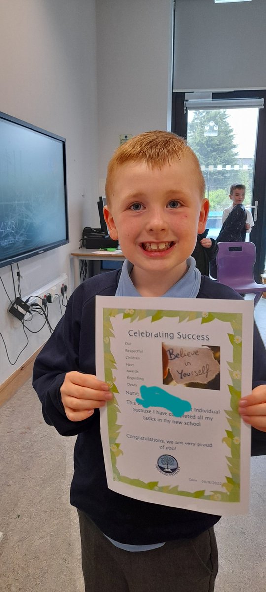 Z in L3 received the certificate this week for completing all his tasks in his new school. <a href="/mrsljkent/">MrsK</a> #confidentindividual #copingwithchange