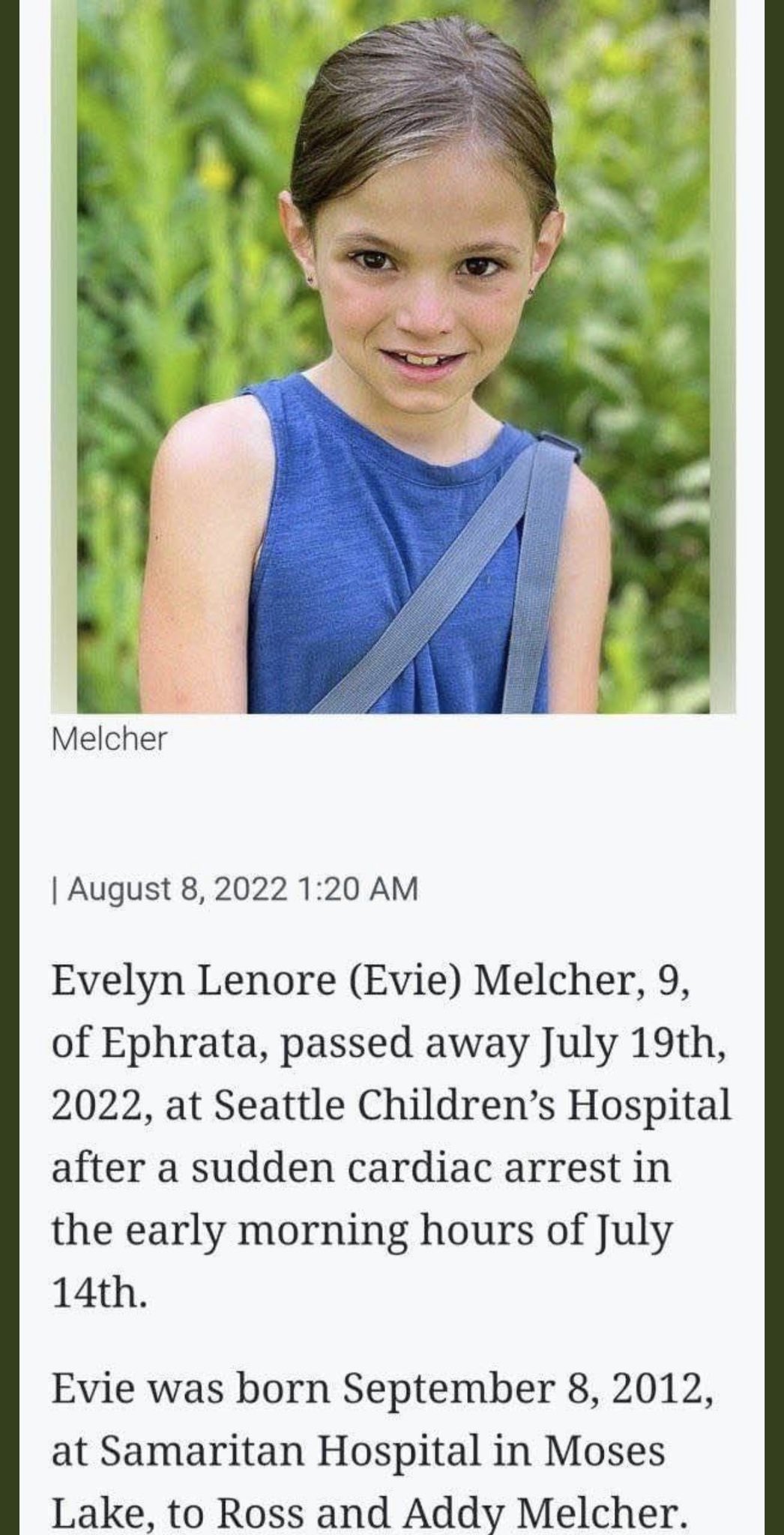 Erin Elizabeth Health Nut News on Twitter: "Rest in peace little Evie