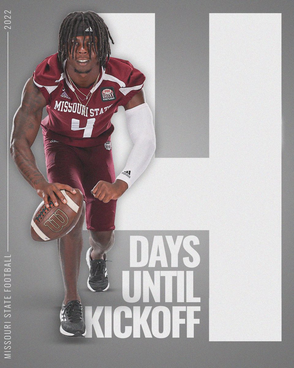 MoStateFootball's tweet photo. T-minus 4 days and counting!
#WakeTheBears 

@Montrae_18 https://t.co/3YcZFXvJTp