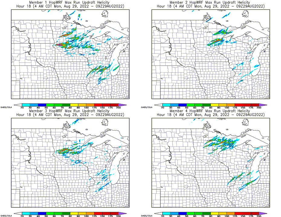 15z ensemble output for this evening. Some spread in the models around initiation. #mnwx
