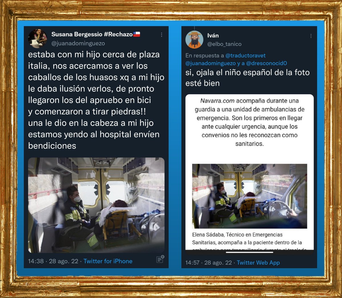 MuseoTuitero's tweet photo. 🖼️«Ambulancias españolas cruzando el Atlántico hasta Chile»
Tempera sobre papel chanta, agosto 2022. https://t.co/ryT7WcLlz3