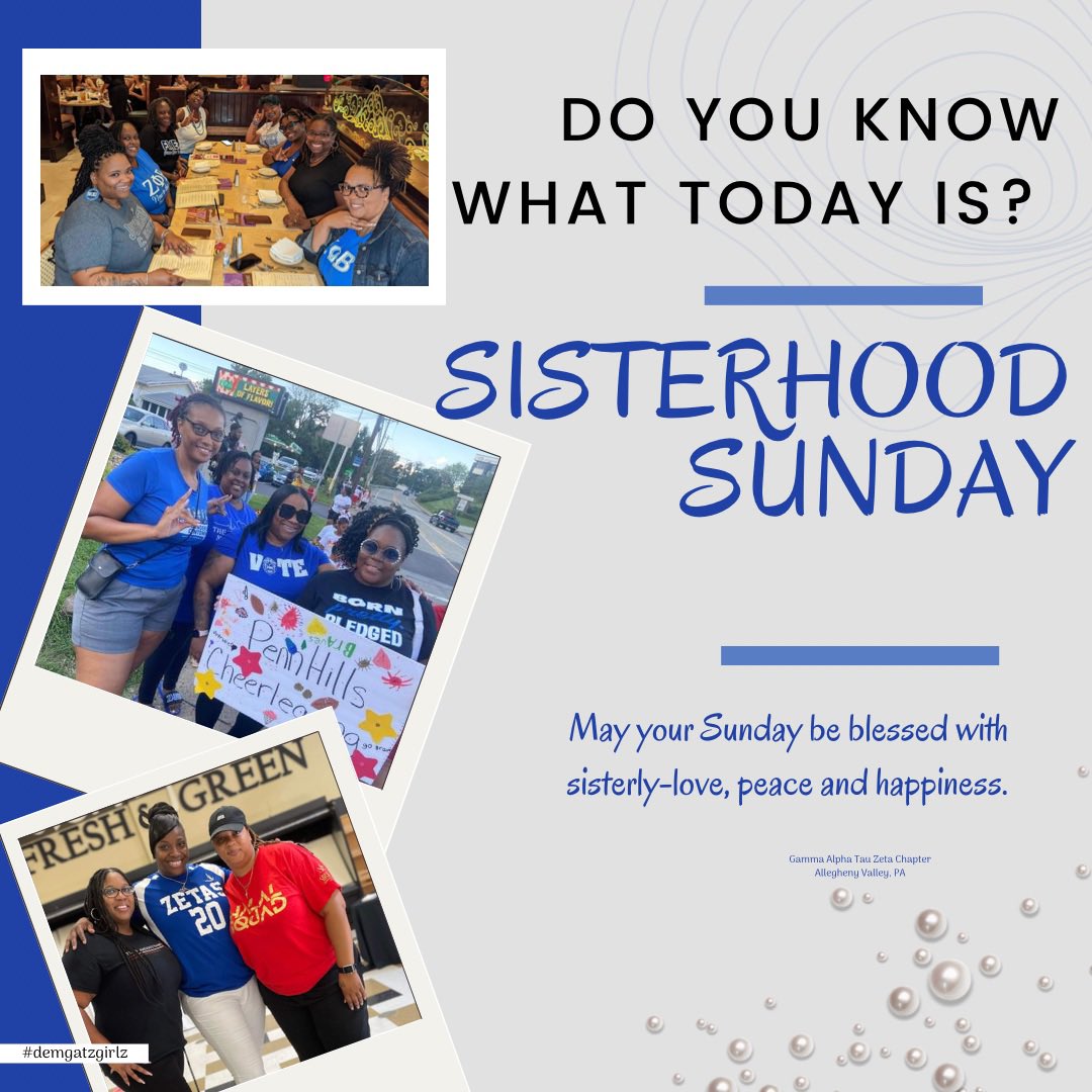 DemGATZGirlZ's tweet photo. We 💙 OUR SISTERHOOD! #zetaphibetasororityinc 
#gammaalphatauzeta 
#DemGATZGirlZ 
#AlleghenyValleyZetas 
#sisterhoodsunday https://t.co/vLJ8Ru2OMY