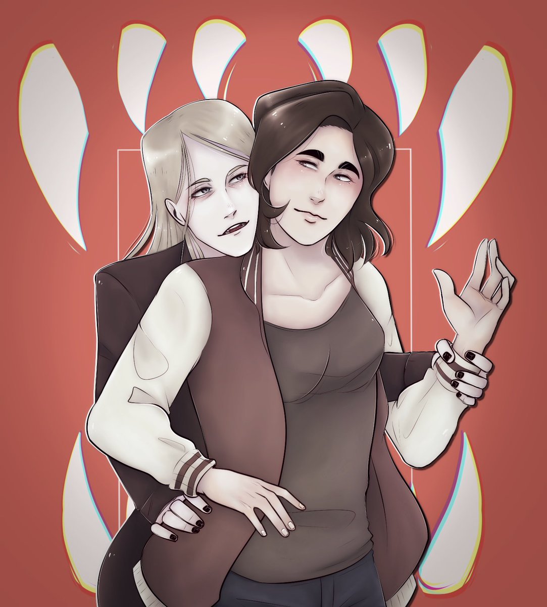lytorika's tweet photo. yes yes the stereotypical vampire au fanart, we've all seen it #ScarletHollow https://t.co/PnviXWZuWF