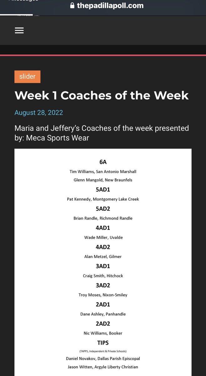 coach_bourquin's tweet photo. Head Football Coach and Athletic Coordinator Pat Kennedy receives Week 1 Coach of The Week!! https://t.co/7s1q29Rebi