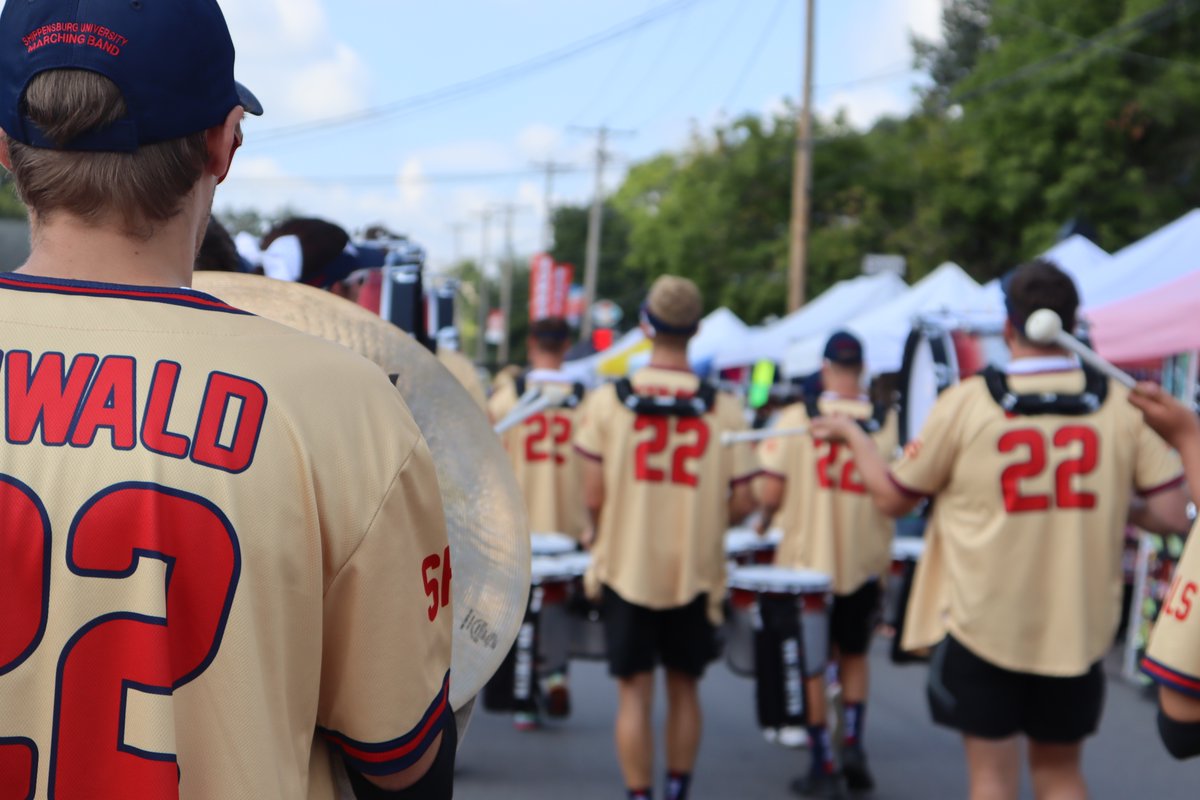Yesterday, the drumline and majorettes paraded up and down King street at the annual Shippensburg Cornfest!