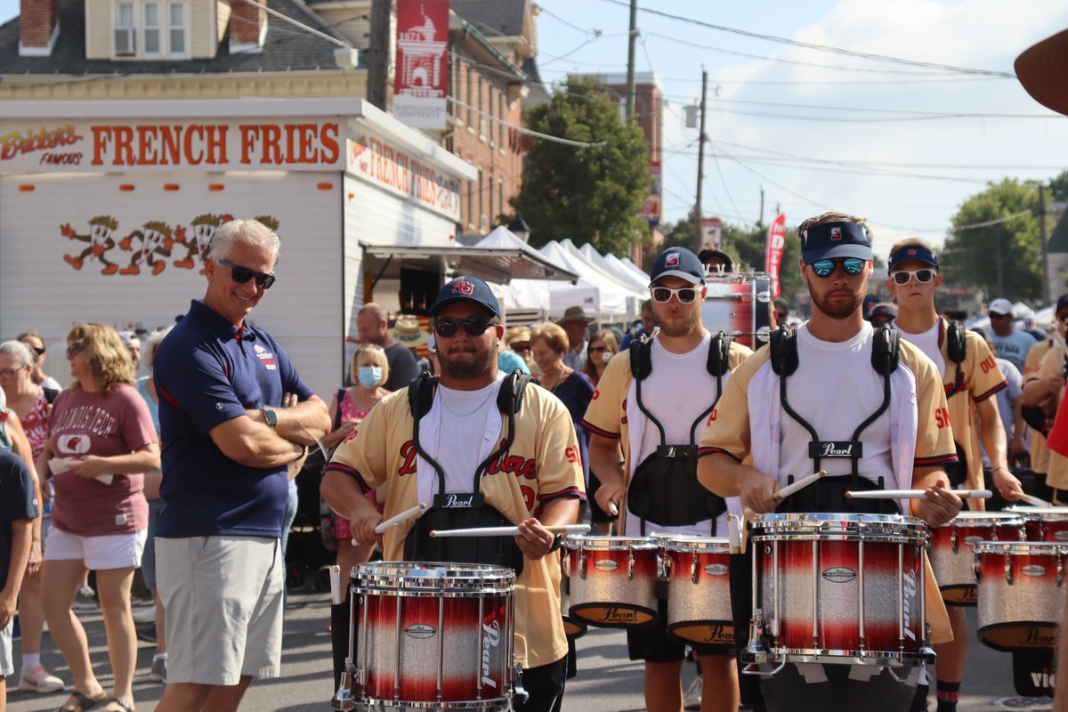 ShipUBand's tweet photo. Yesterday, the drumline and majorettes paraded up and down King street at the annual Shippensburg Cornfest! https://t.co/zC0J8oIkjp