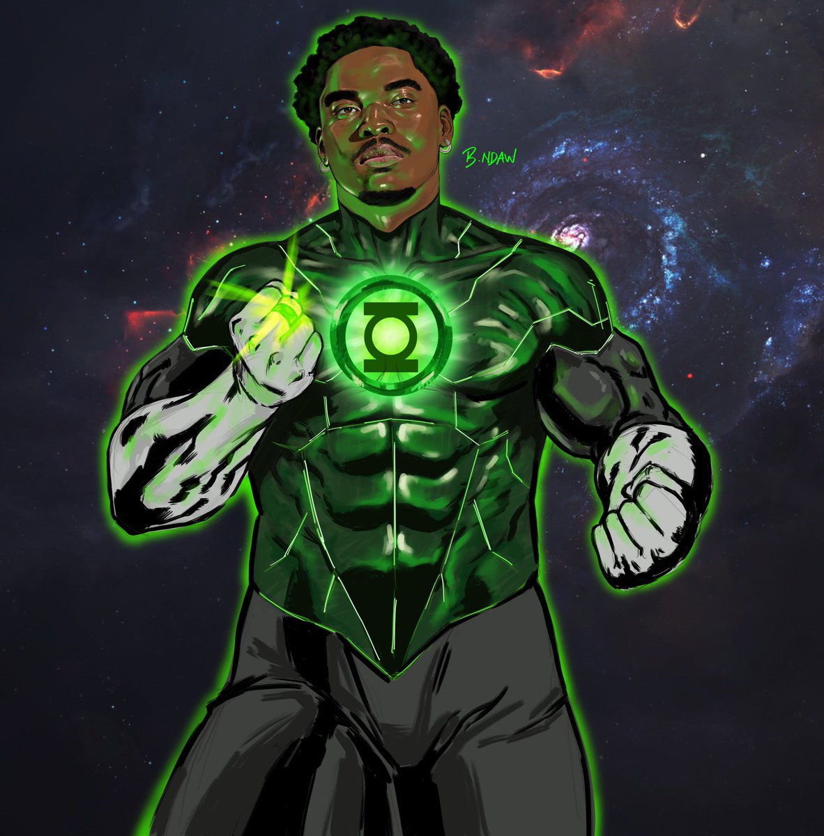 Theskyzwalker's tweet photo. La suite de mon projet MY FRIENDS, THOSES HEROES. Avec @TeerenceM en GREEN LANTERN ( JOHN STEWART ) 😌🙏🏿🤎 Black Heroes Matters https://t.co/ZL3gaJxrgN
