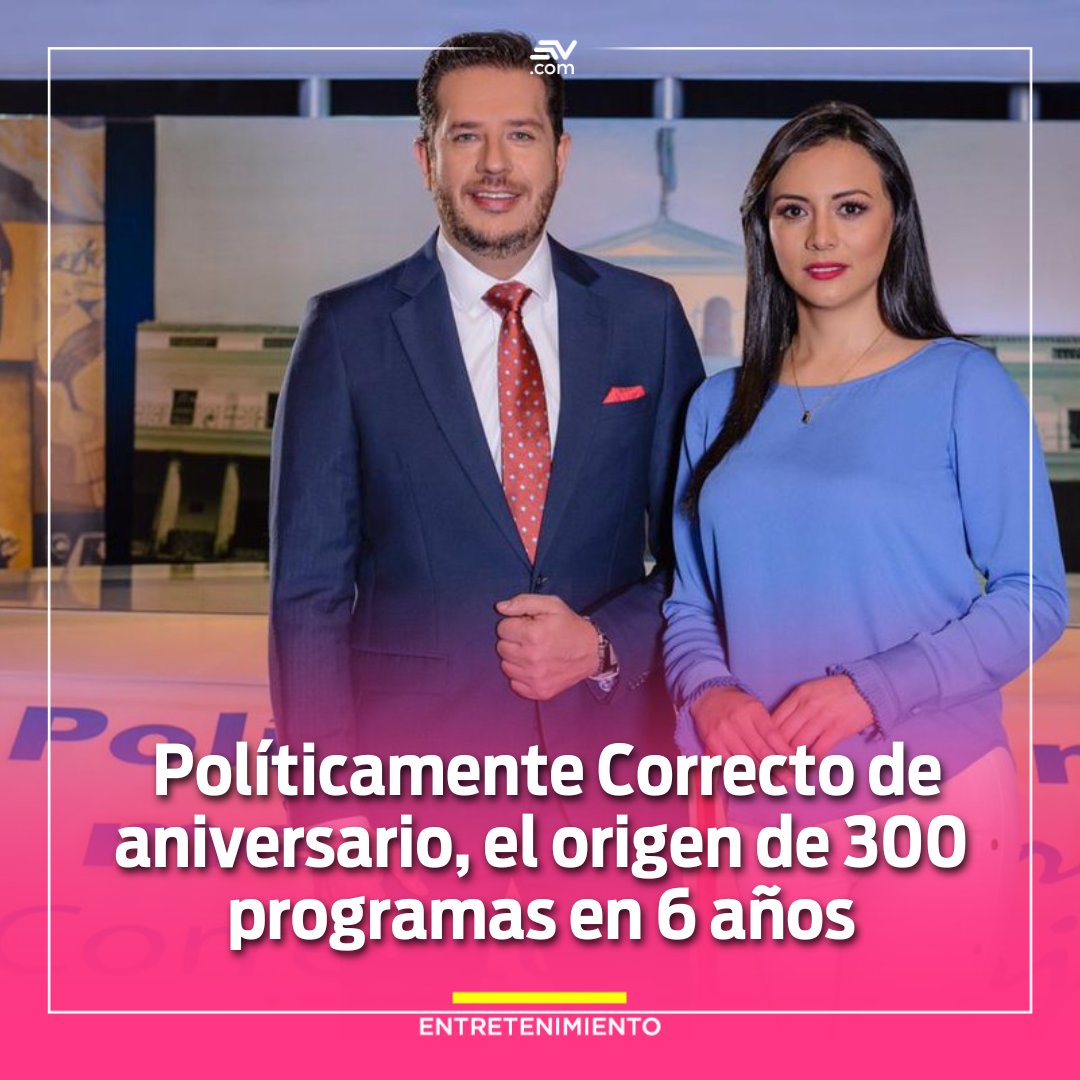 ecuavisa's tweet photo. #300Programas | ¡Este domingo, @politikcorrecta está de aniversario! 🎉

Te contamos las particularidades que dan forma a este programa a voz de su director, @carlosrojasecu. 

AQUÍ 👉 https://t.co/1GdoGVGPUT https://t.co/9pgHcUoLc3