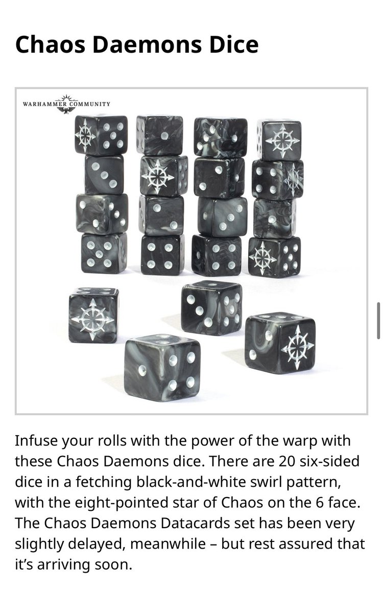 AsgardWargames's tweet photo. @CalibanCadet @WarComTeam They’re slightly delayed, was in the article last week tucked away below the dice. I’ve spent all weekend explaining this to customers so don’t worry you weren’t the only one! 😉 https://t.co/XyIrR5NwbN