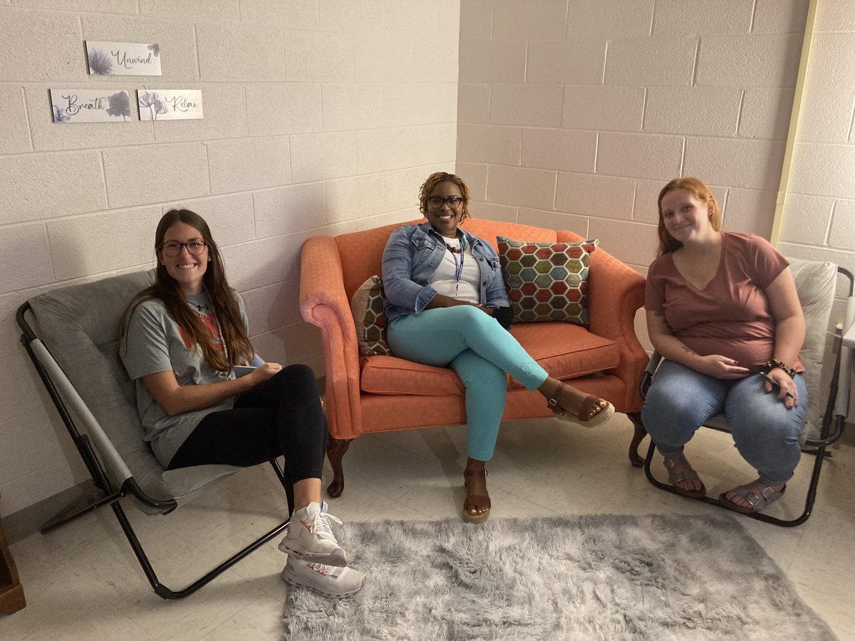 SLES staff enjoy our new staff wellness room where they have comfy seating and an exercise area!! Taking care of ourselves so that we can take care of our students!!#wellnessfirst
