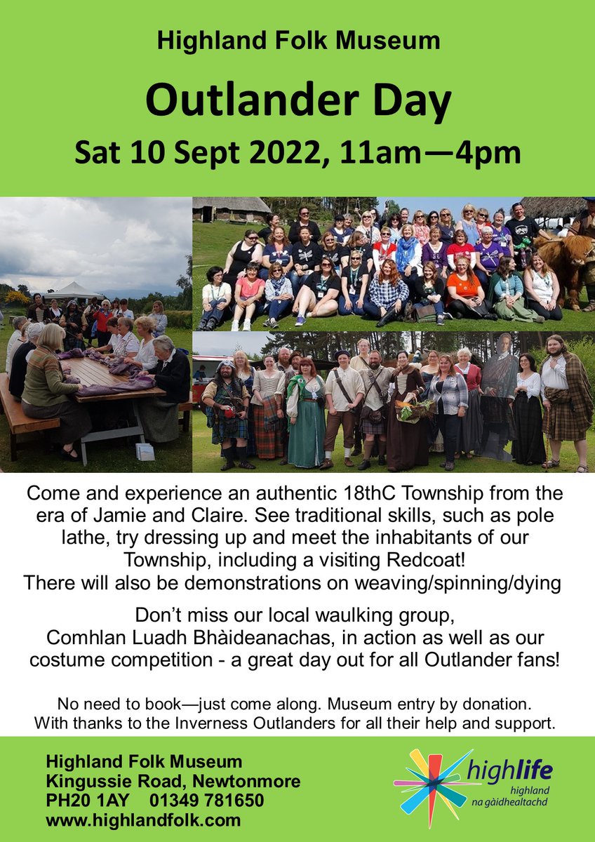 UNDER TWO WEEKS TO GO!!! 

Not long till Outlander Day is back! We have missed having this great event for the last couple of years but now it is almost time to celebrate everything Outlander again so come along and join in the fun! 😍 See you soon  <a href="/InverOutlanders/">Inverness Outlanders TM</a>