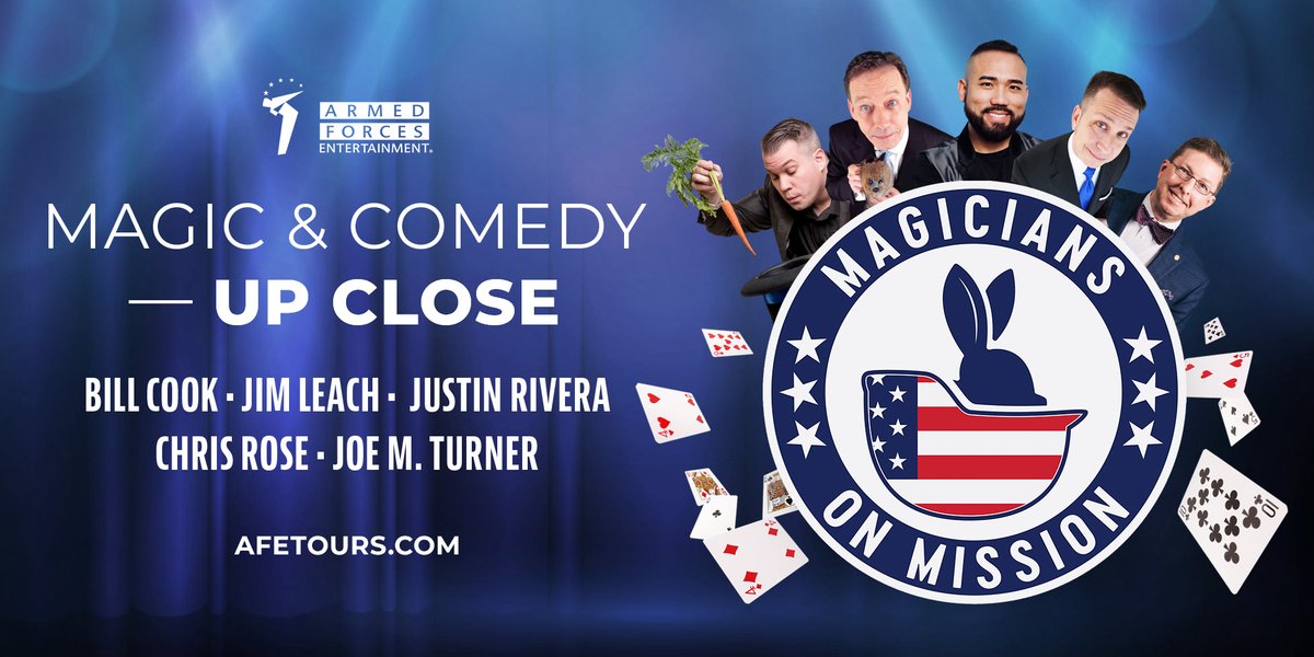 Don't blink! There are just a few shows left in the Magicians on a Mission tour. Free up some time for R&amp;R with five amazingly magic pros! bit.ly/3QSEXO7

<a href="/BillCookMagic/">Bill Cook</a> <a href="/JamesDLeach/">Jim Leach</a> <a href="/turnermagic/">Joe M. Turner</a> <a href="/ChrisRoseMagic/">Chris Rose</a> <a href="/JUSTINRIVERA/">JUSTIN RIVERA</a>