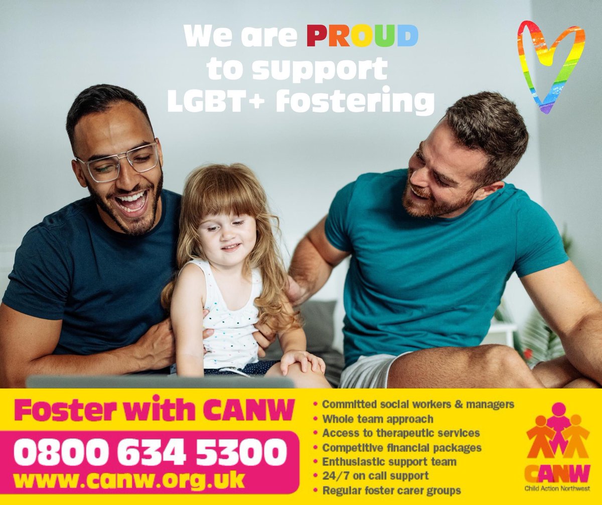 TeamCANW's tweet photo. We're asking members of the #LGBTQ+ community to consider whether they could #BeTheChange for young people in need of a safe and loving home and #FosterWithCANW π
Contact our expert team on βοΈ 0800 634 5300
Or request more info π https://t.co/Kf4JtlvZCv
#ManchesterPride #Pride https://t.co/4d6Ni67vO1