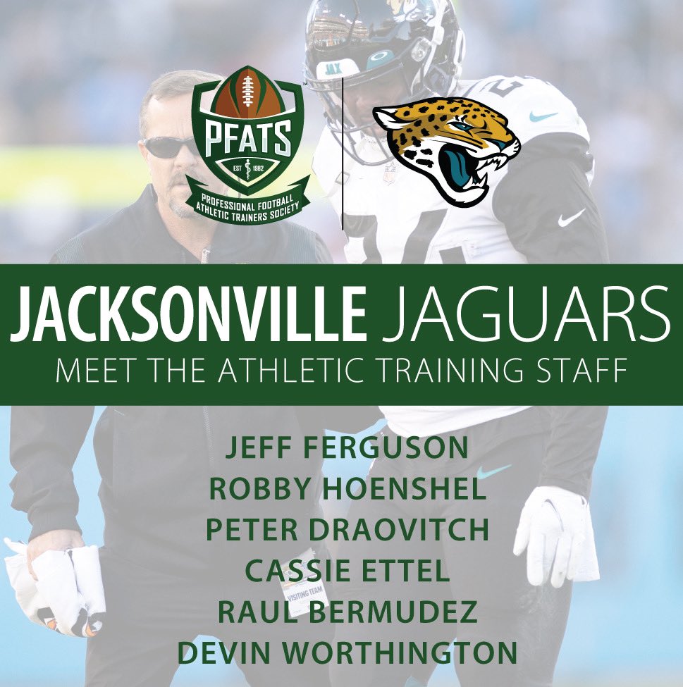 PFATS (@pfats_com) on Twitter photo We would like to celebrate the <a href="/jaguars/">Jacksonville Jaguars</a> Athletic Training staff as we continue our member recognition month #DUUUVAL #JAX #AFCSouth We would like to celebrate the <a href="/jaguars/">Jacksonville Jaguars</a> Athletic Training staff as we continue our member recognition month #DUUUVAL #JAX #AFCSouth