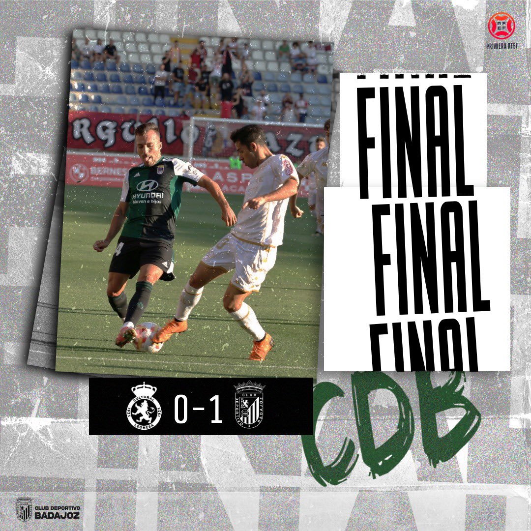 Plus1RFEF's tweet photo. Victoria 0-1 del @CDBadajoz ante la @CyDLeonesa con un gol de Ferrón en el 85. Yo creo que merecida victoria pacense que fue superior a un cuadro cazurro que salvo un tiro de Piñán (paradón de Royo) y otro de Amilibia al larguero, mostró poco balance ofensivo. https://t.co/GocaPBCYXC