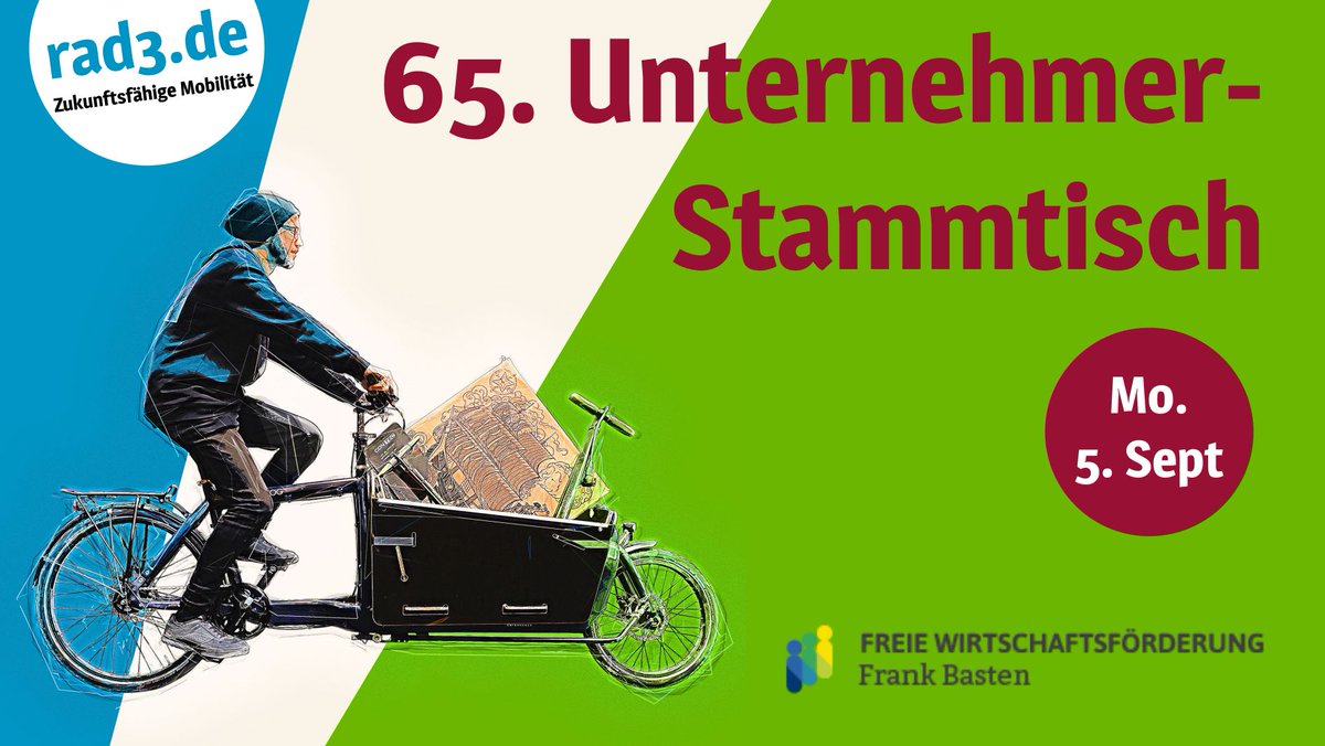 65. Unternehmer:innen Stammtisch
Montag, 05. September
rad3, Delitzscher Str. 97
