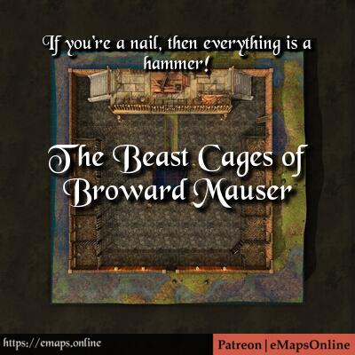 EmapsOnline's tweet photo. The Beast Cages of Broward Mauser, FREE map!
#eMaps #DnD #battlemaps @DungeonAlchemi1
The real question is, are the beasts inside the cages…. or outside? Find out more on our Patreon Page or support us at ko-fi! We're eMapsOnline on all platforms! https://t.co/CcvuHv7YPs