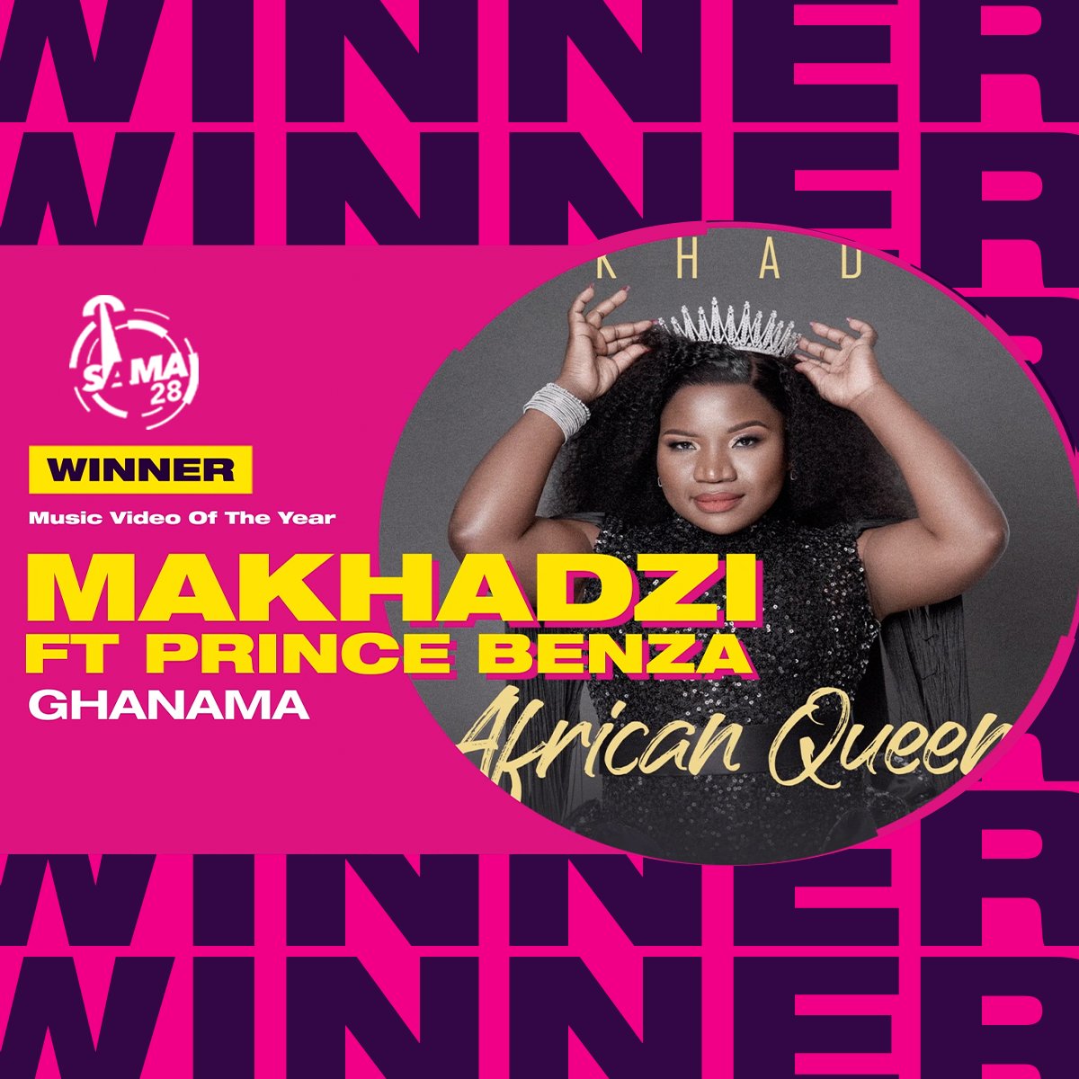 TheSAMAs's tweet photo. The music video that everyone is watching! Shout out to @MakhadziSA for winning the TECNO Music Video of the Year. #SAMA28 https://t.co/PB9Q9QxSfD