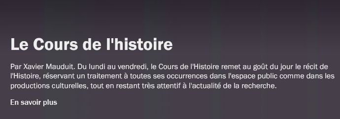 XavierMauduit's tweet photo. Oyez ! Oyez ! 😃 Joie d'une nouvelle saison du Cours de l'histoire sur @franceculture tous les jours... à 9h pile 

L'émission débute 7 minutes plus tôt pour laisser davantage la parole aux historiens, aux historiennes, aux spécialistes, c'est bath ! 👍

▶️https://t.co/XJv0xF7ERn https://t.co/MbZlaNsZGS