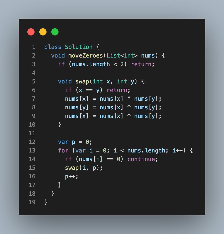 plugfox's tweet photo. #leetcode #easy #dart #dartdev #dartlang #flutter #flutterdev #plugfox
283. Move Zeroes
https://t.co/gOFtLub00c https://t.co/MNHnnPEkgH