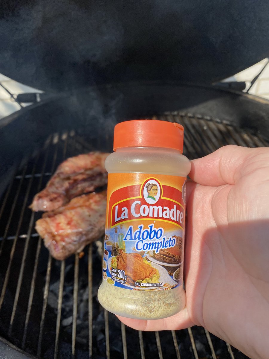throwing in the smoker a couple steaks for me and my boys. and the ever present adobo i use in all my food. happy Sunday yall!