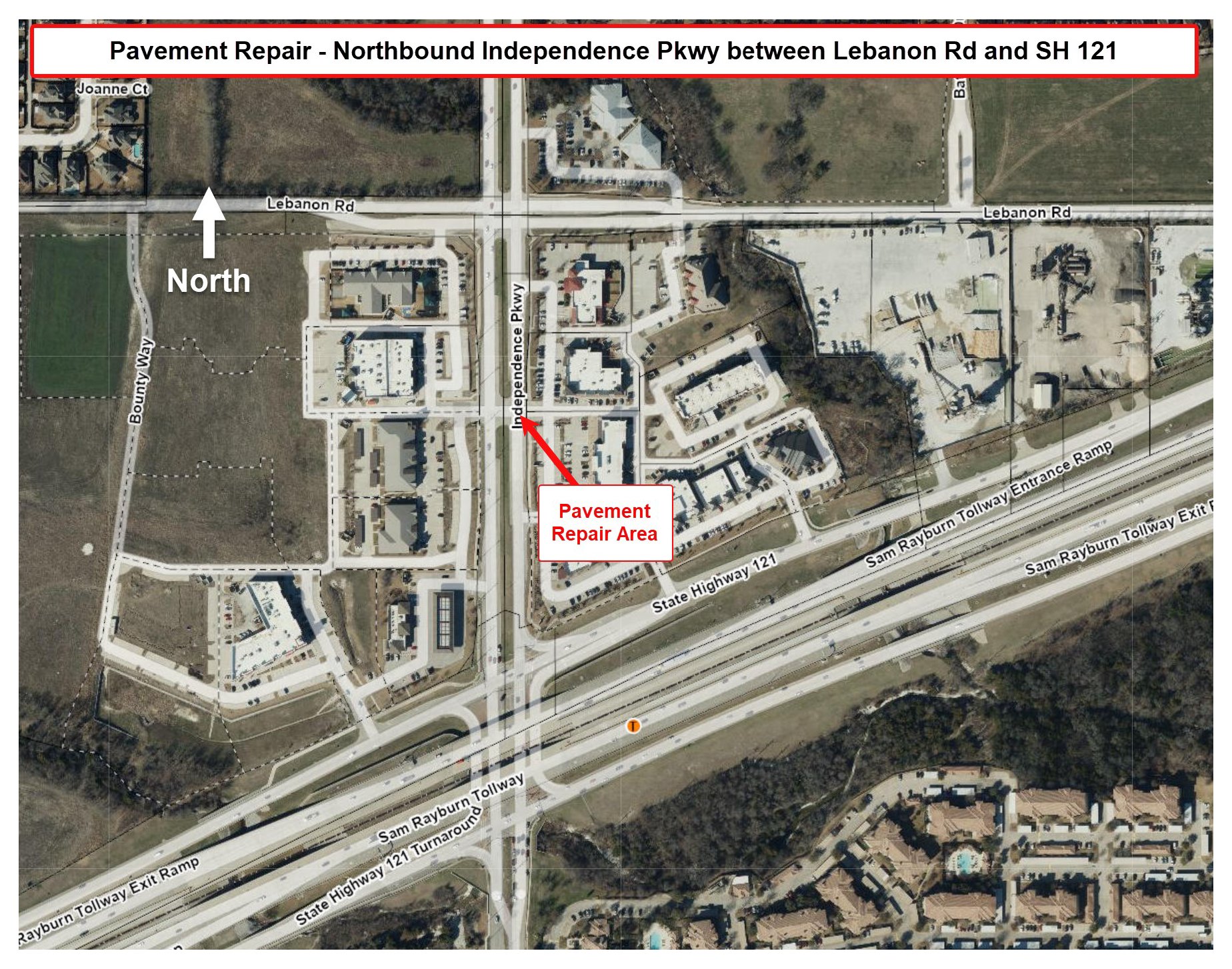 City of Frisco,Texas on Twitter: "🚧 Roadwork Roundup: Week of August 29 🚧  (Est. 2 weeks to complete) Ongoing Pavement Repairs: - NB Independence Pkwy  (Lebanon Rd - SH 121) - WB