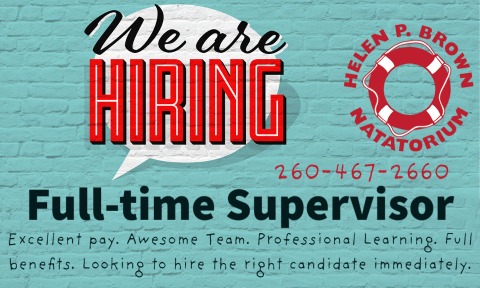 Check out our full-time year-round position!  Call us for details or apply at fwcs.tedk12.com/hire/ViewJob.a….  #HPBNat #Hiring #FullTime #Supervisor #Swimming